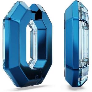 Swarovski Lucent Hoop Earrings, Octagon Shape, Small, Blue