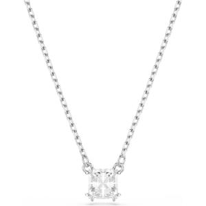 Swarovski Stilla Pendant, Square Cut, Clear, Rhodium Finished