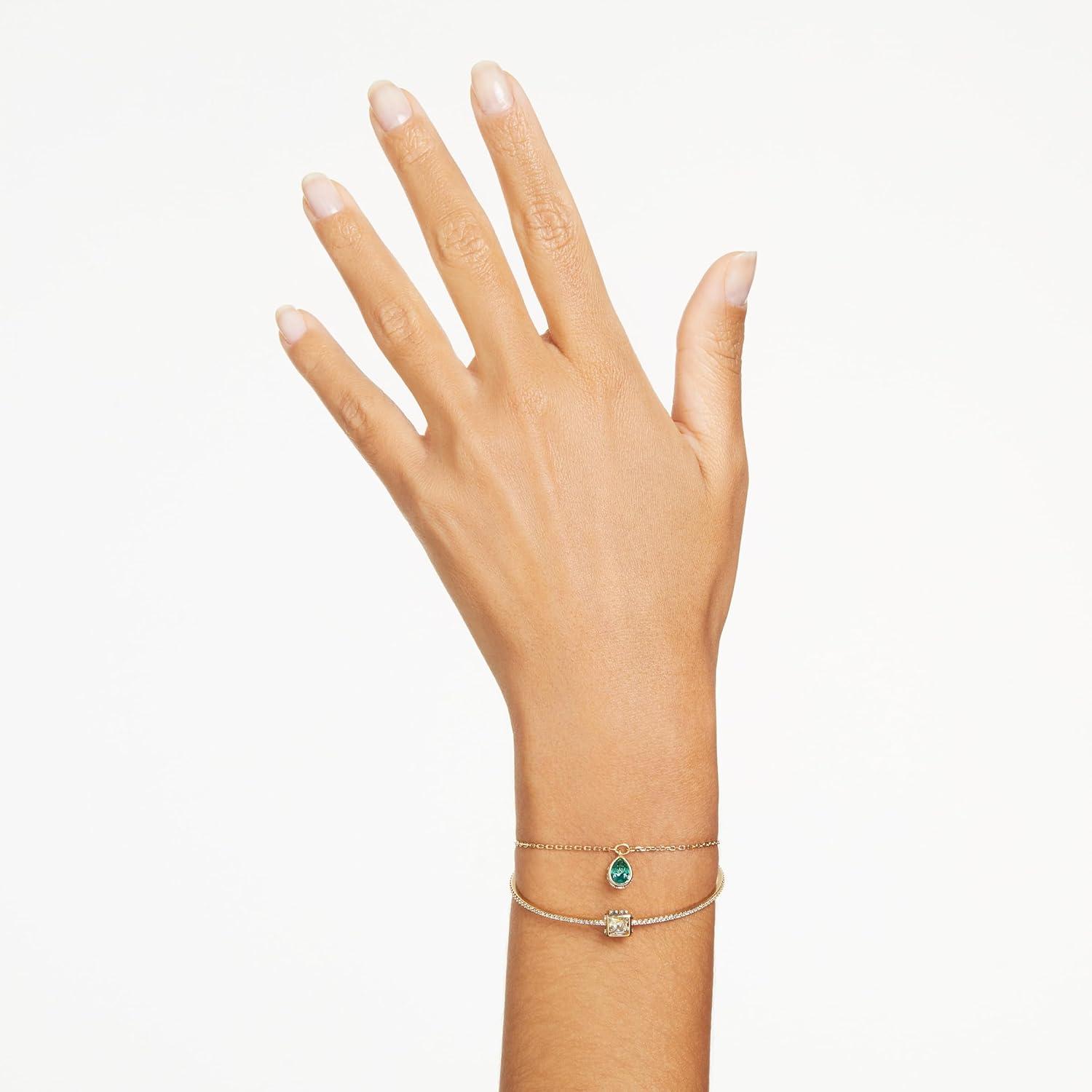 imageSwarovski Chroma Twist Cocktail Ring Versatile Multi Color Crystals Playful Rotating Construction Gold Tone FinishGreen