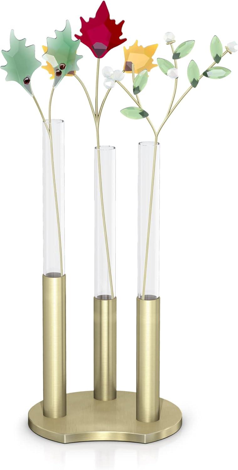 imageSwarovski Garden Tales Pumpkin Figurine Orange and Green Crystals and Brushed Champagne Gold ToneFinish Stem Part of The Garden Tales CollectionGreen