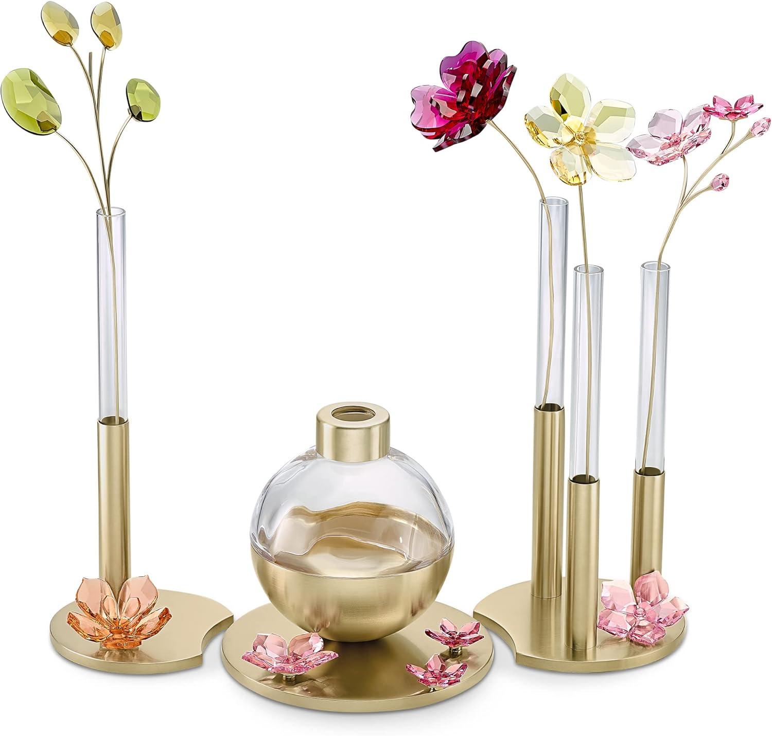 imageSwarovski Garden Tales Pumpkin Figurine Orange and Green Crystals and Brushed Champagne Gold ToneFinish Stem Part of The Garden Tales CollectionHellebore