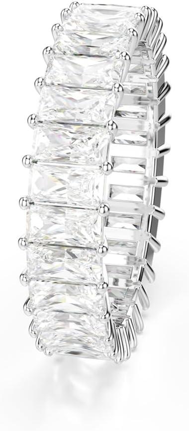 imageSwarovski Matrix Band Ring Multicolored BaguetteCut Stones in a GoldTone Finished SettingClear Crystal