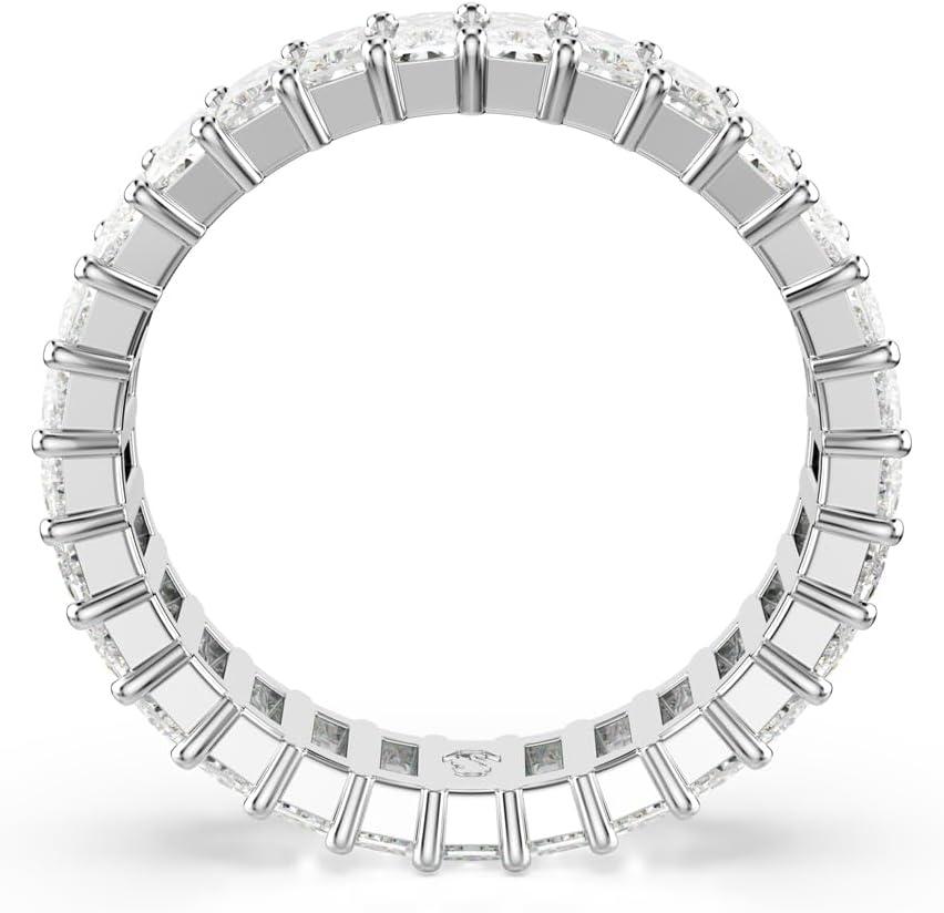 imageSwarovski Matrix Band Ring Multicolored BaguetteCut Stones in a GoldTone Finished SettingClear Crystal