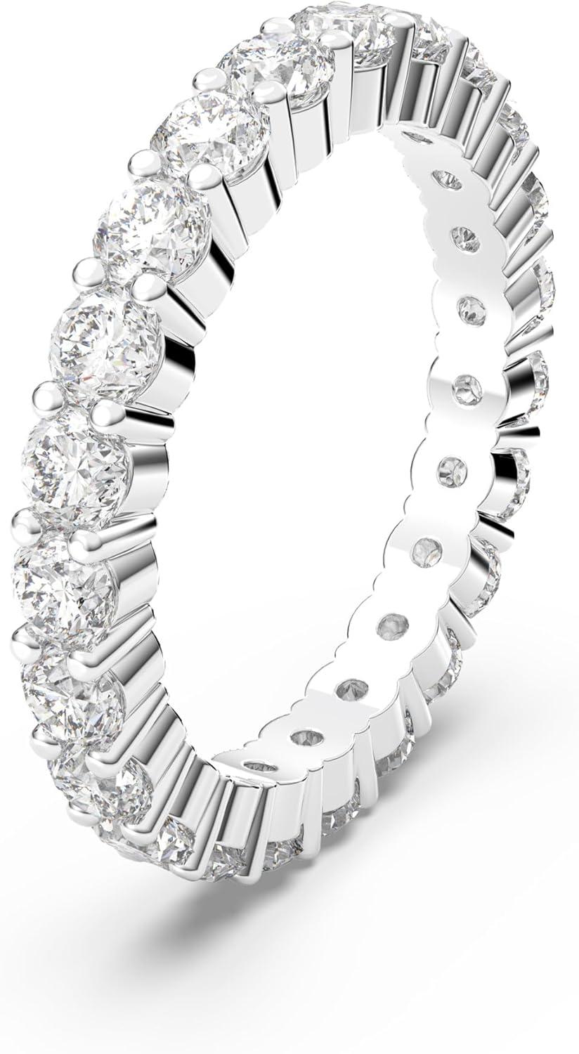 imageSwarovski Matrix Vittore Ring Round Cut Clear Crystals Rhodium FinishEU 52 US 575
