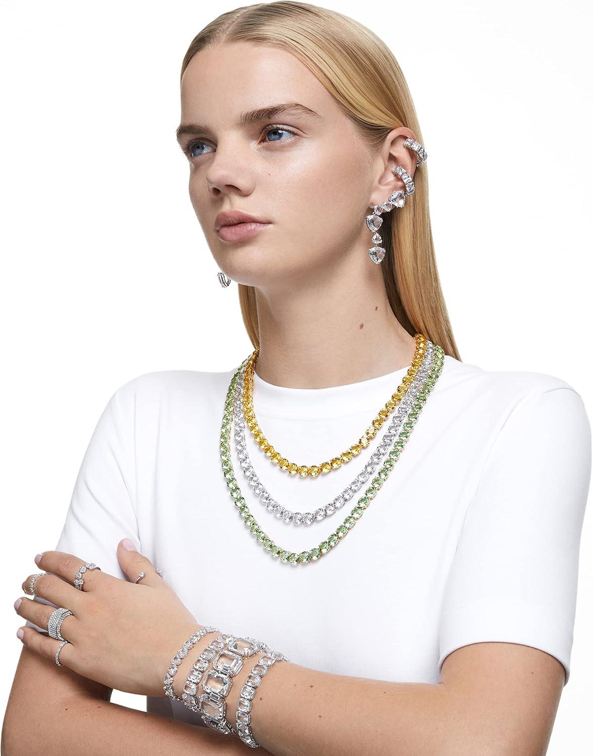 imageSwarovski Mesmera Earring Jewelry Collection Rhodium Finish Clear CrystalsSilver Ear Cuff