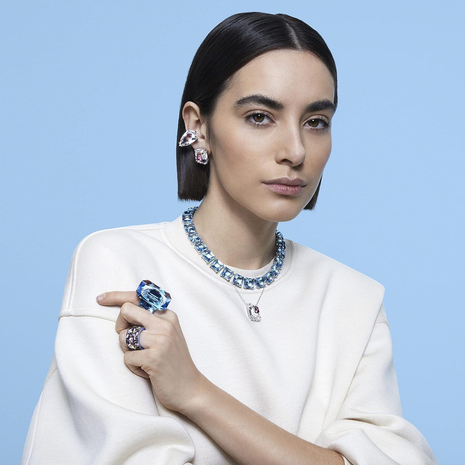 imageSwarovski Mesmera Earring Jewelry Collection Rhodium Finish Clear CrystalsTrilliant Cut