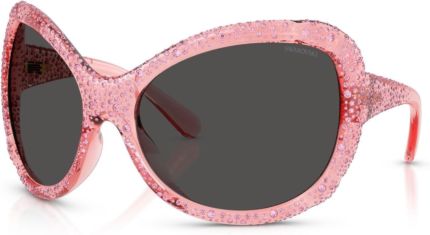 imageSwarovski SK6052 Sunglasses Transparent PinkDark Grey 72 mm