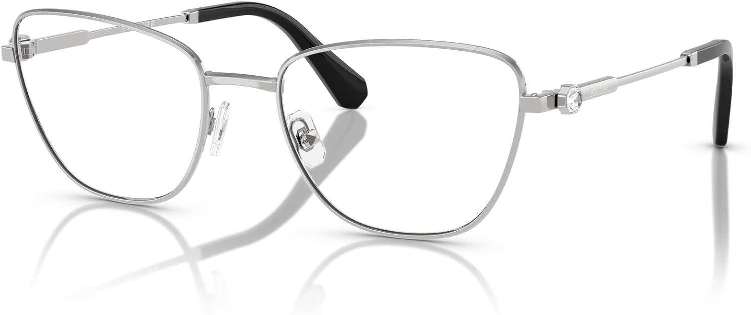 imageSwarovski Womens Sk1018 Cat Eye Prescription Eyewear FramesSilverDemo Lens