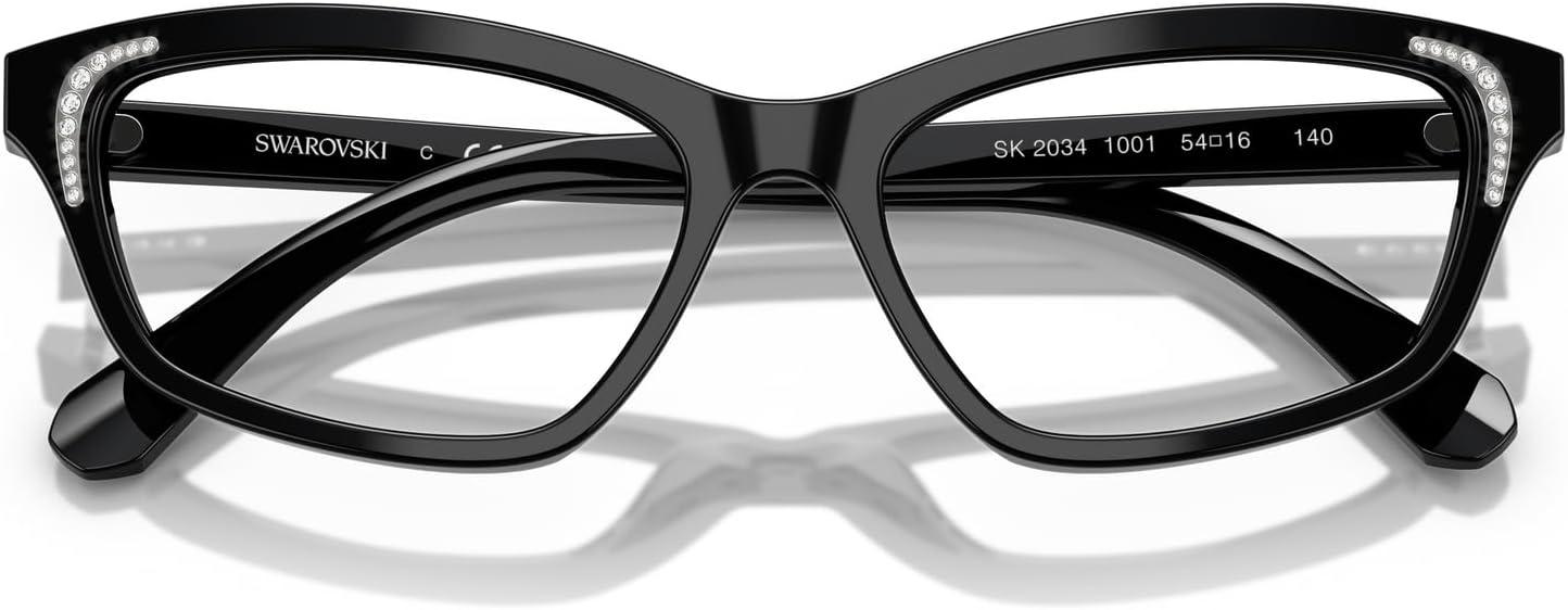 imageSwarovski Womens Sk2034 Square Prescription Eyewear FramesBlackDemo Lens