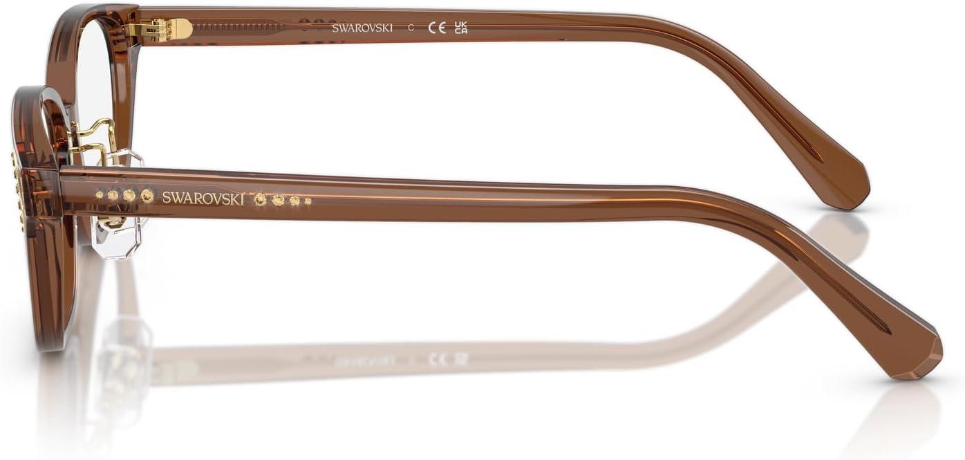 imageSwarovski Womens Sk2040d Oval Prescription Eyewear FramesTransparent BrownDemo Lens