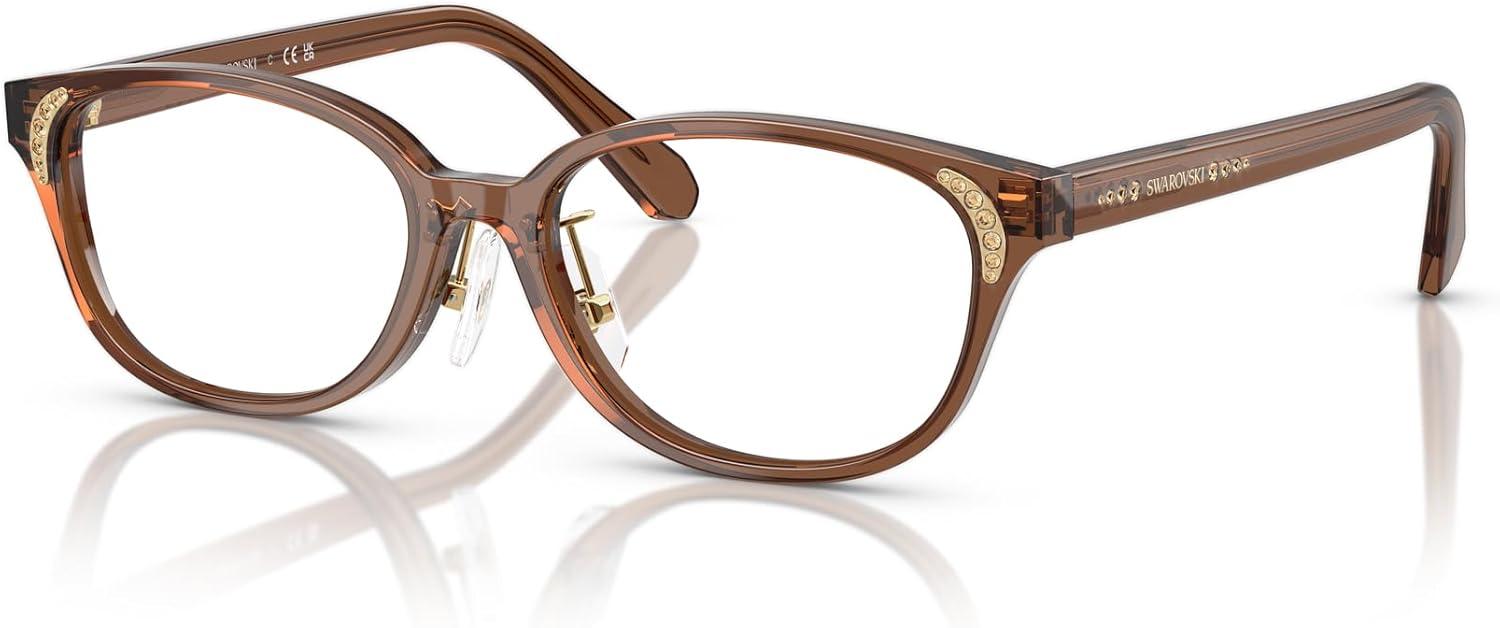 imageSwarovski Womens Sk2040d Oval Prescription Eyewear FramesTransparent BrownDemo Lens
