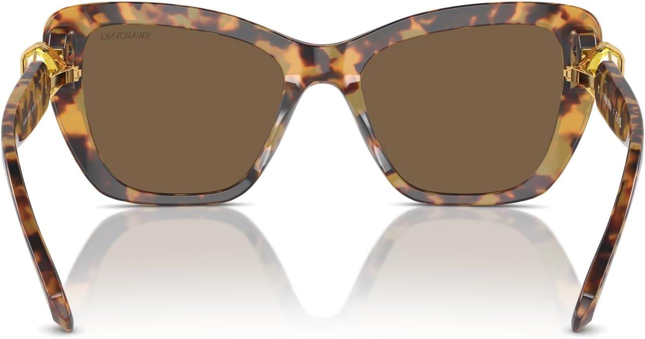 imageSwarovski Womens Sk6018 Butterfly SunglassesDark HavanaPhotochromic Beige to Brown