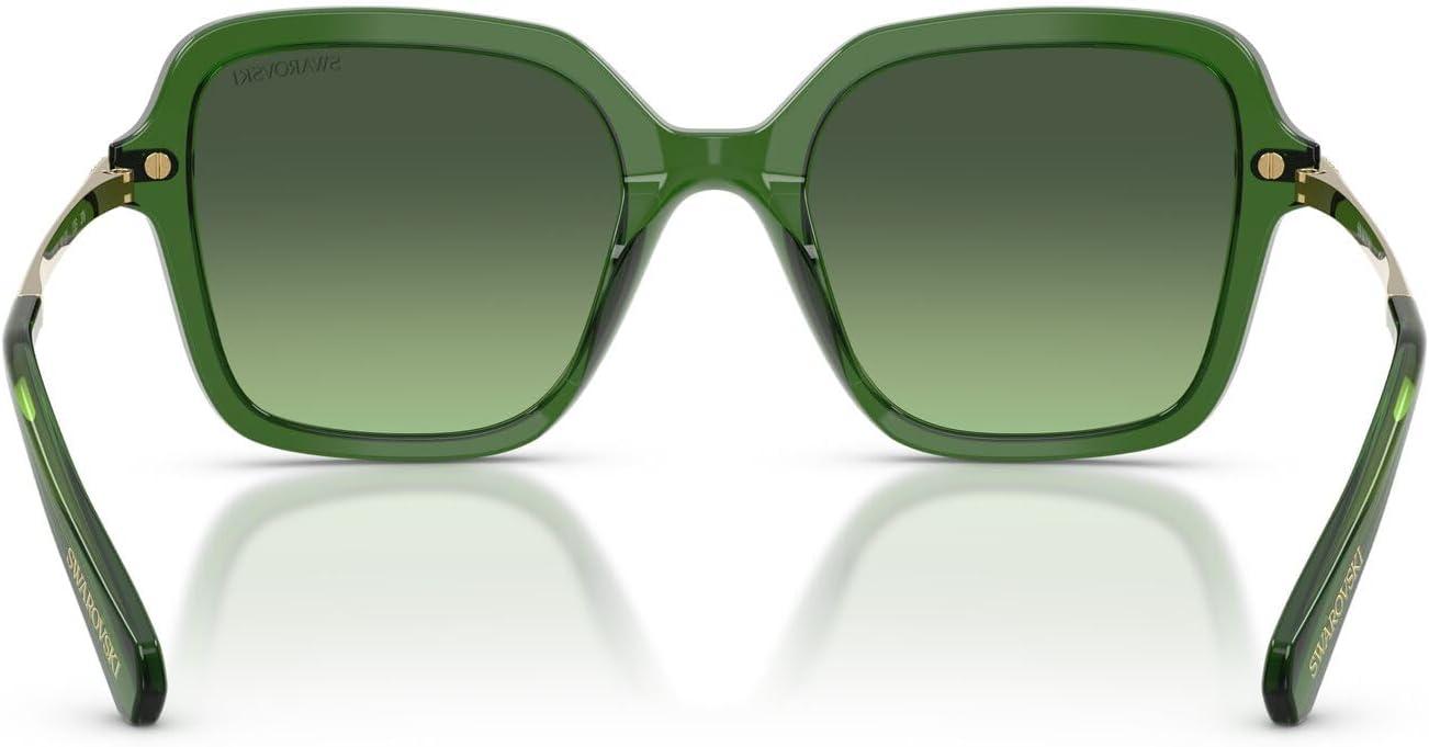 imageSwarovski Womens Sk6040 Square SunglassesTransparent Dark GreenGreen Gradient