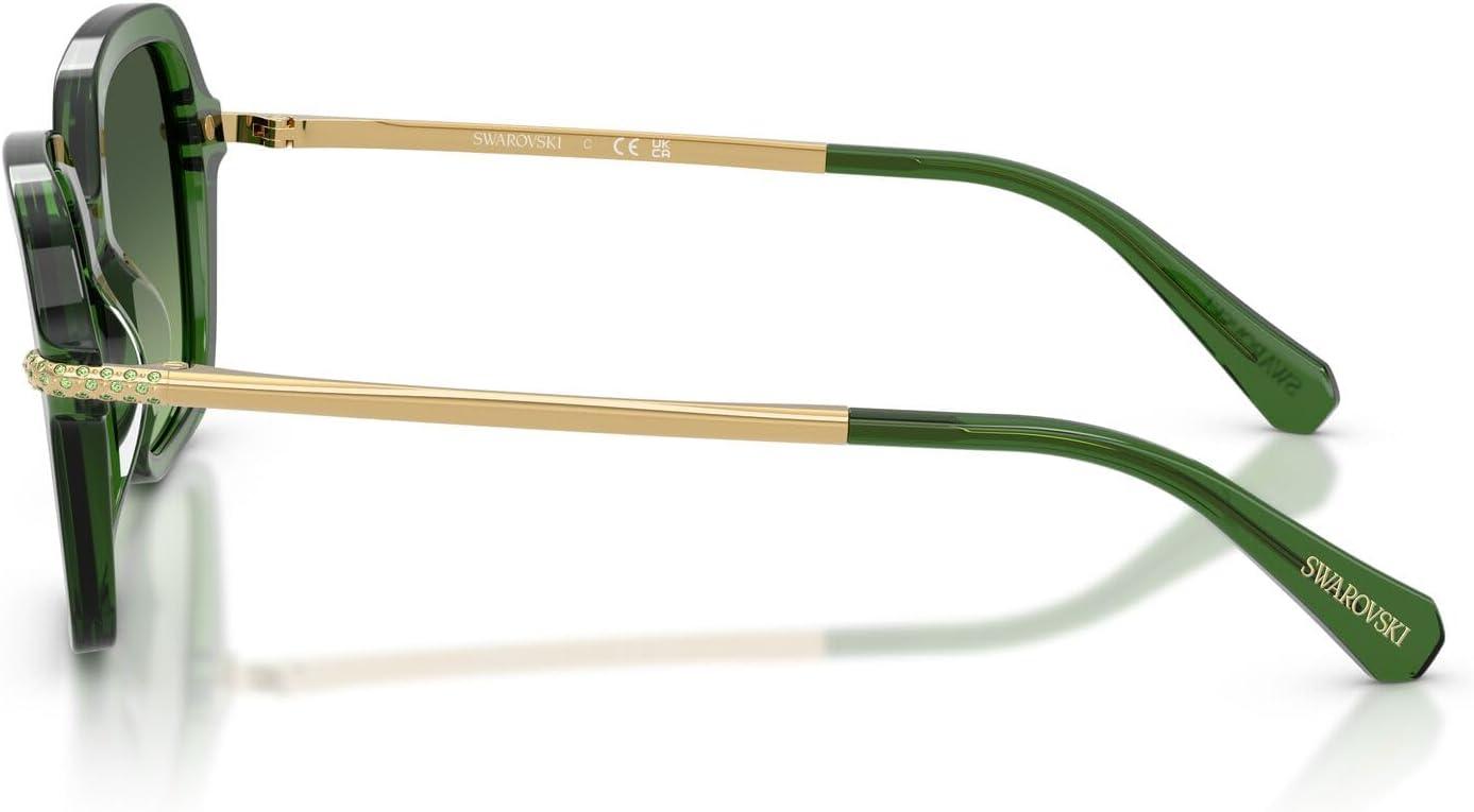 imageSwarovski Womens Sk6040 Square SunglassesTransparent Dark GreenGreen Gradient