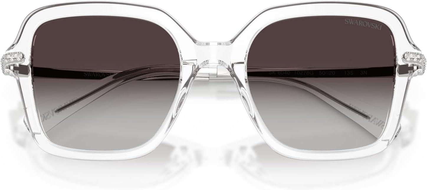 imageSwarovski Womens Sk6040 Square SunglassesTransparentGradient Grey