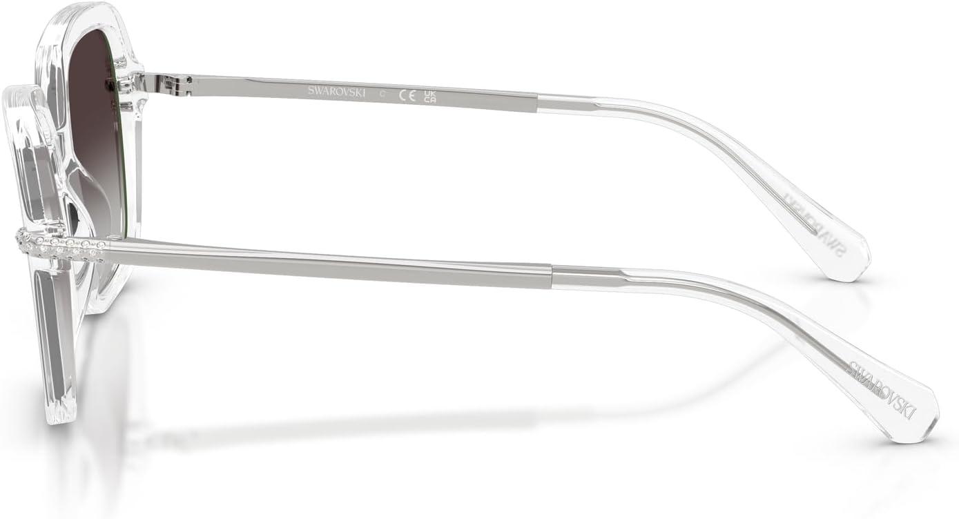 imageSwarovski Womens Sk6040 Square SunglassesTransparentGradient Grey