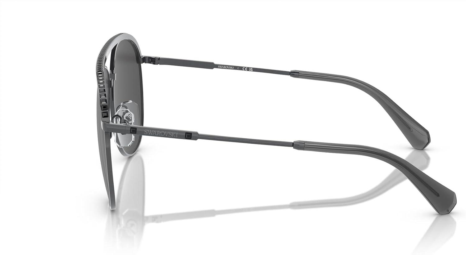 imageSwarovski Womens Sk7005 Aviator SunglassesDark SilverDark Grey