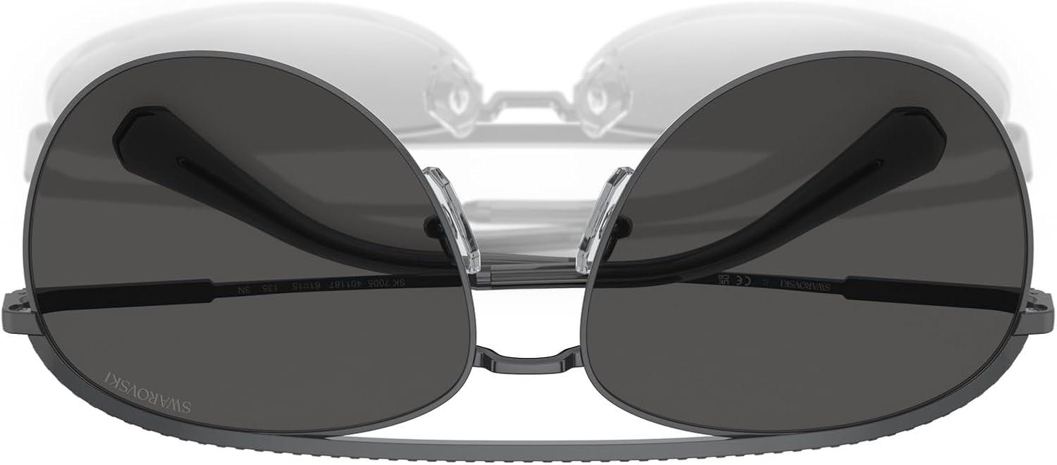 imageSwarovski Womens Sk7005 Aviator SunglassesDark SilverDark Grey