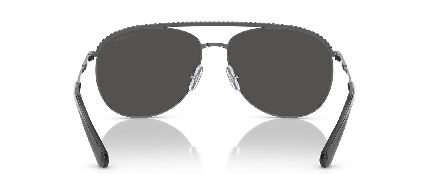 imageSwarovski Womens Sk7005 Aviator SunglassesDark SilverDark Grey