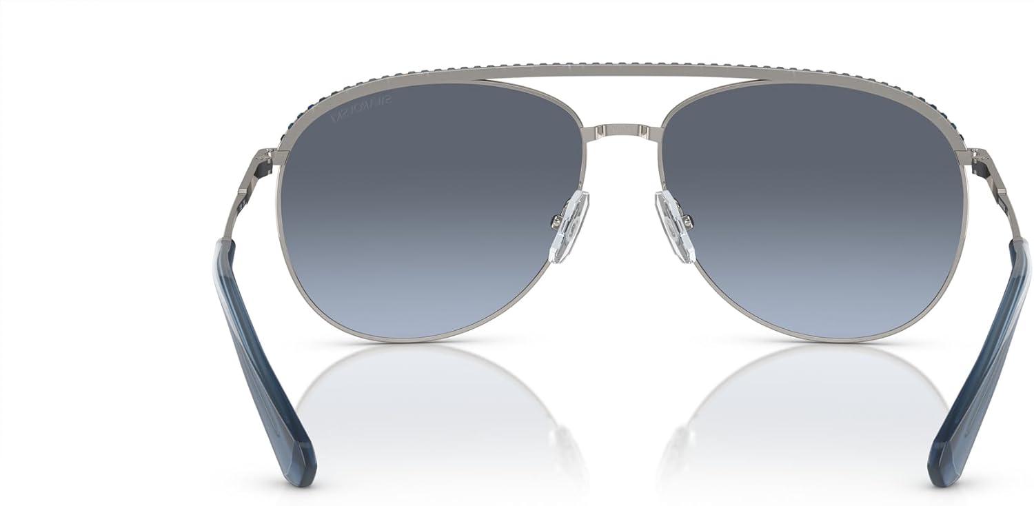 imageSwarovski Womens Sk7005 Aviator SunglassesGunmetalBlue Gradient Grey