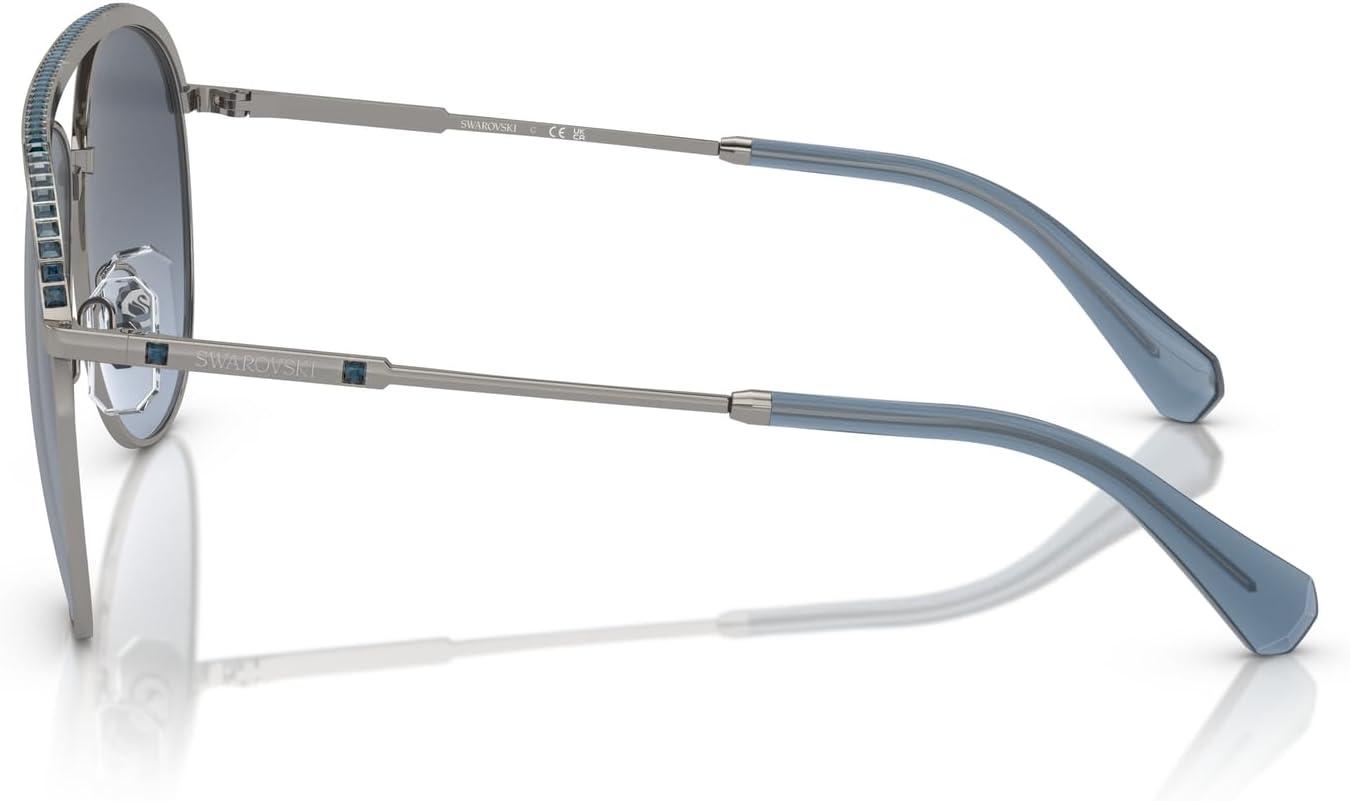 imageSwarovski Womens Sk7005 Aviator SunglassesGunmetalBlue Gradient Grey