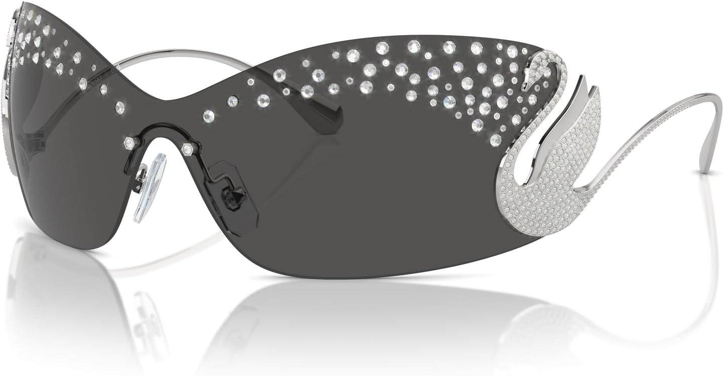 imageSwarovski Womens Sk7020 Oval SunglassesMilky PinkPink Mirrored Pink