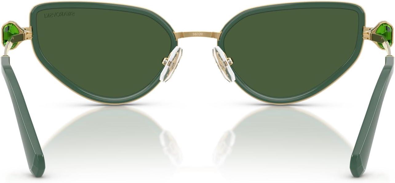 imageSwarovski Womens Sk7027 Cat Eye SunglassesGoldDark GreenDark Green