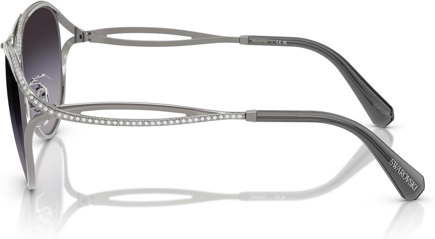 imageSwarovski Womens Sk7028 Aviator SunglassesGunmetalGrey Gradient