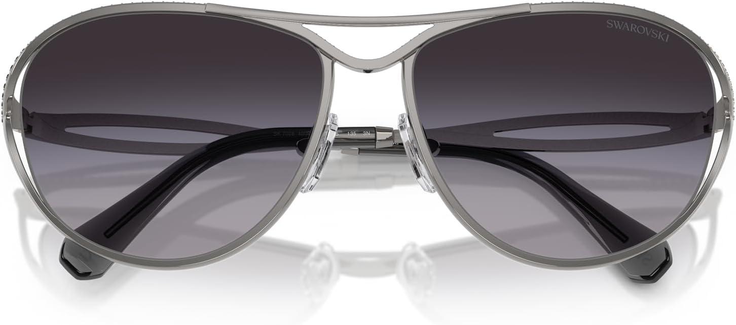 imageSwarovski Womens Sk7028 Aviator SunglassesGunmetalGrey Gradient