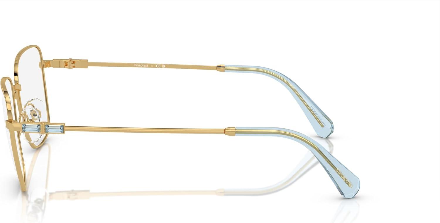 imageSwarovski womens Sk1003 Square Prescription Eyewear FramesGoldBlueDemo Lens