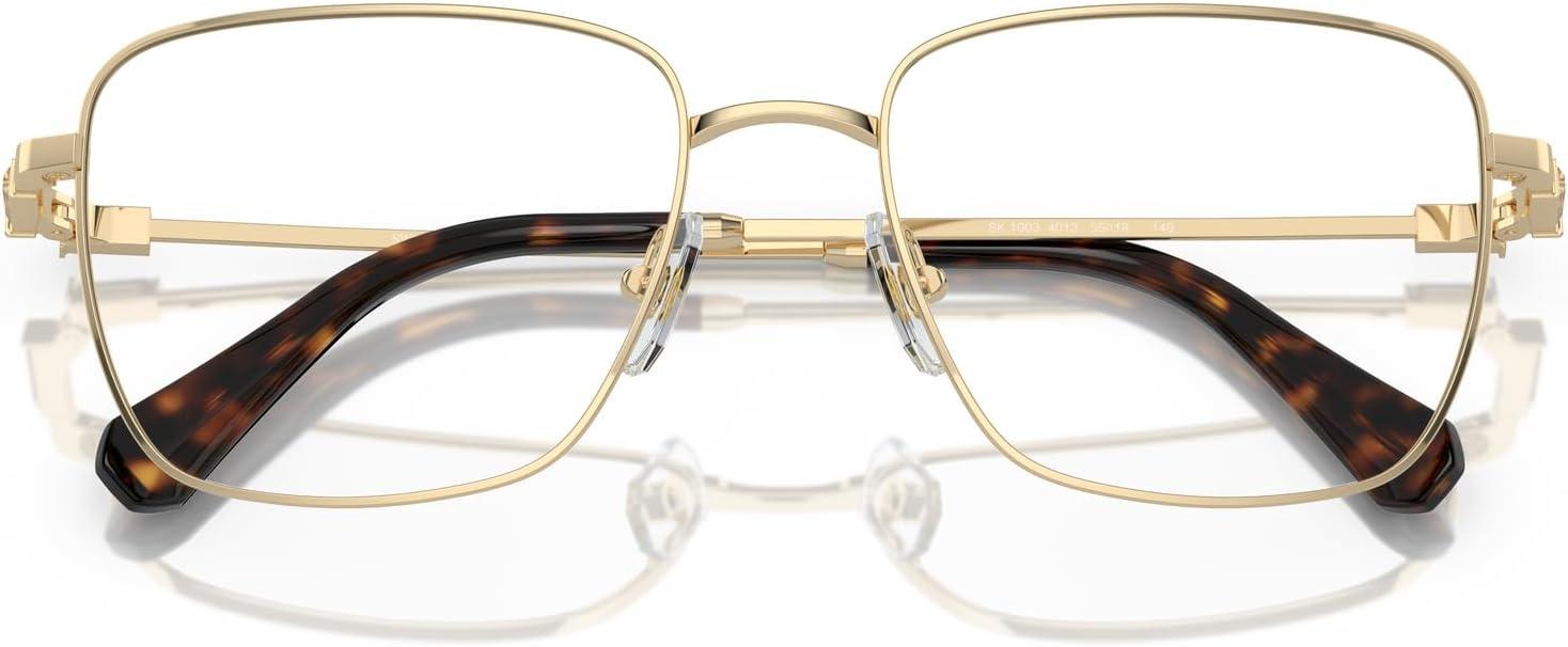 imageSwarovski womens Sk1003 Square Prescription Eyewear FramesPale GoldHavanaDemo Lens
