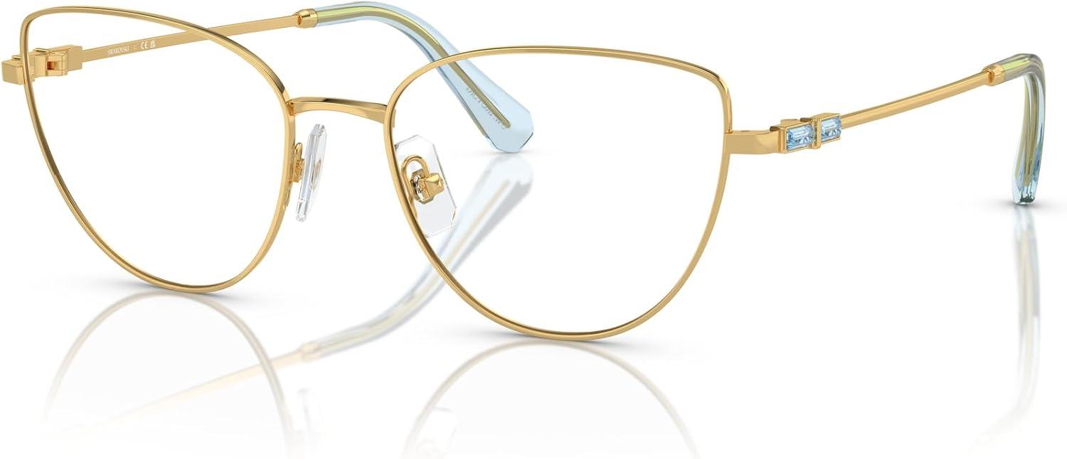 imageSwarovski womens Sk1007 Cat Eye Prescription Eyewear FramesGoldBlueDemo Lens