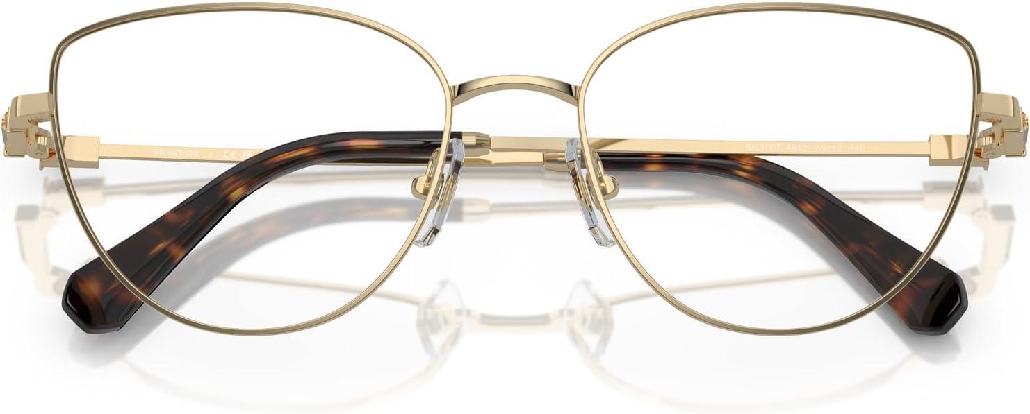 imageSwarovski womens Sk1007 Cat Eye Prescription Eyewear FramesPale GoldHavanaDemo Lens