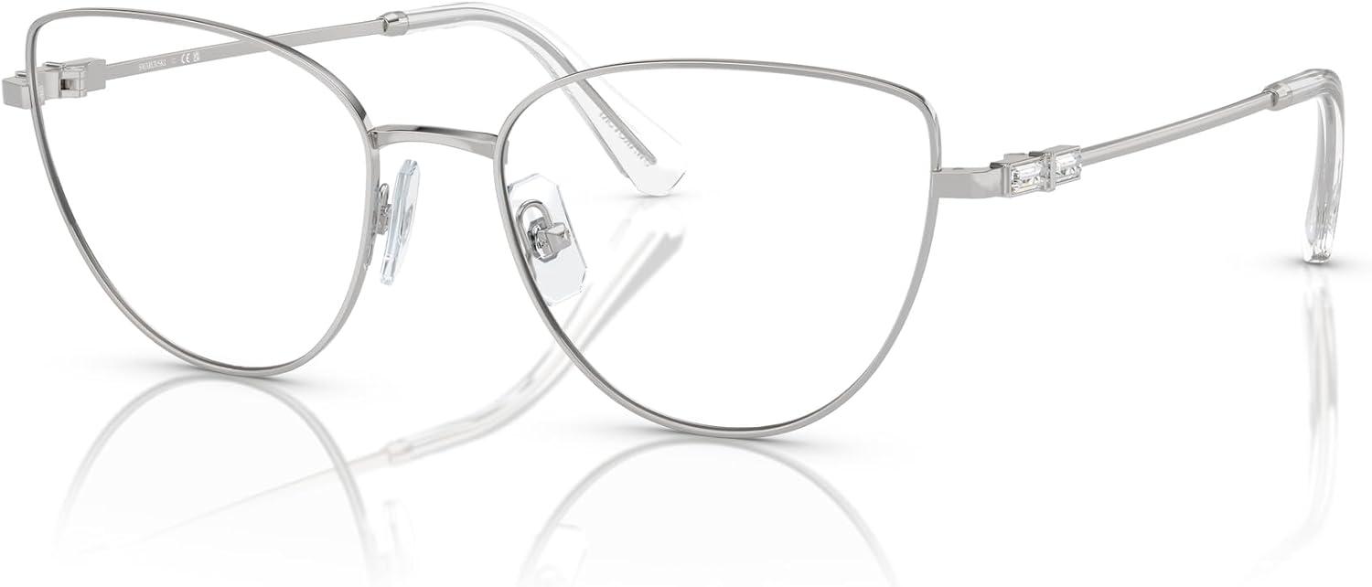 imageSwarovski womens Sk1007 Cat Eye Prescription Eyewear FramesSilverDemo Lens