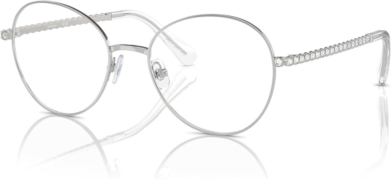 imageSwarovski womens Sk1013 Round Prescription Eyewear FramesSilverDemo Lens