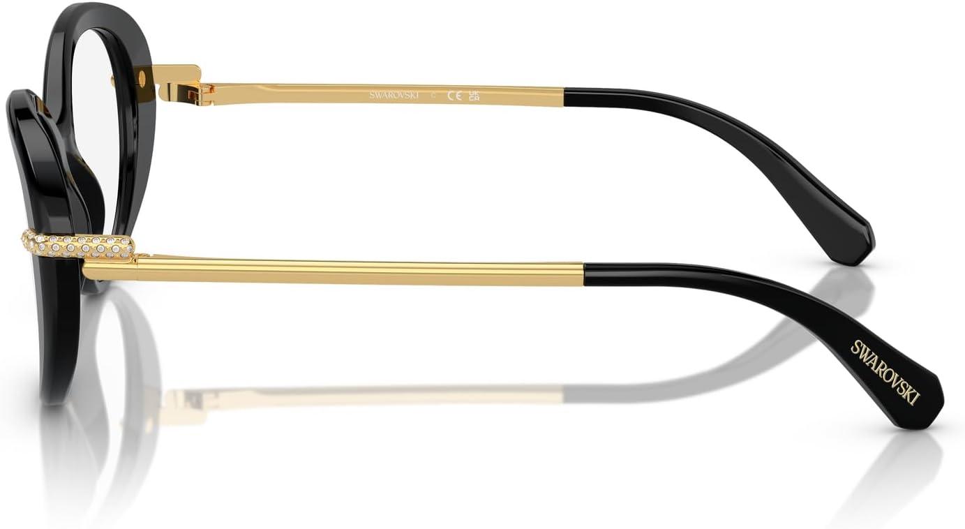 imageSwarovski womens Sk2001 Oval Prescription Eyewear FramesBlackGoldDemo Lens