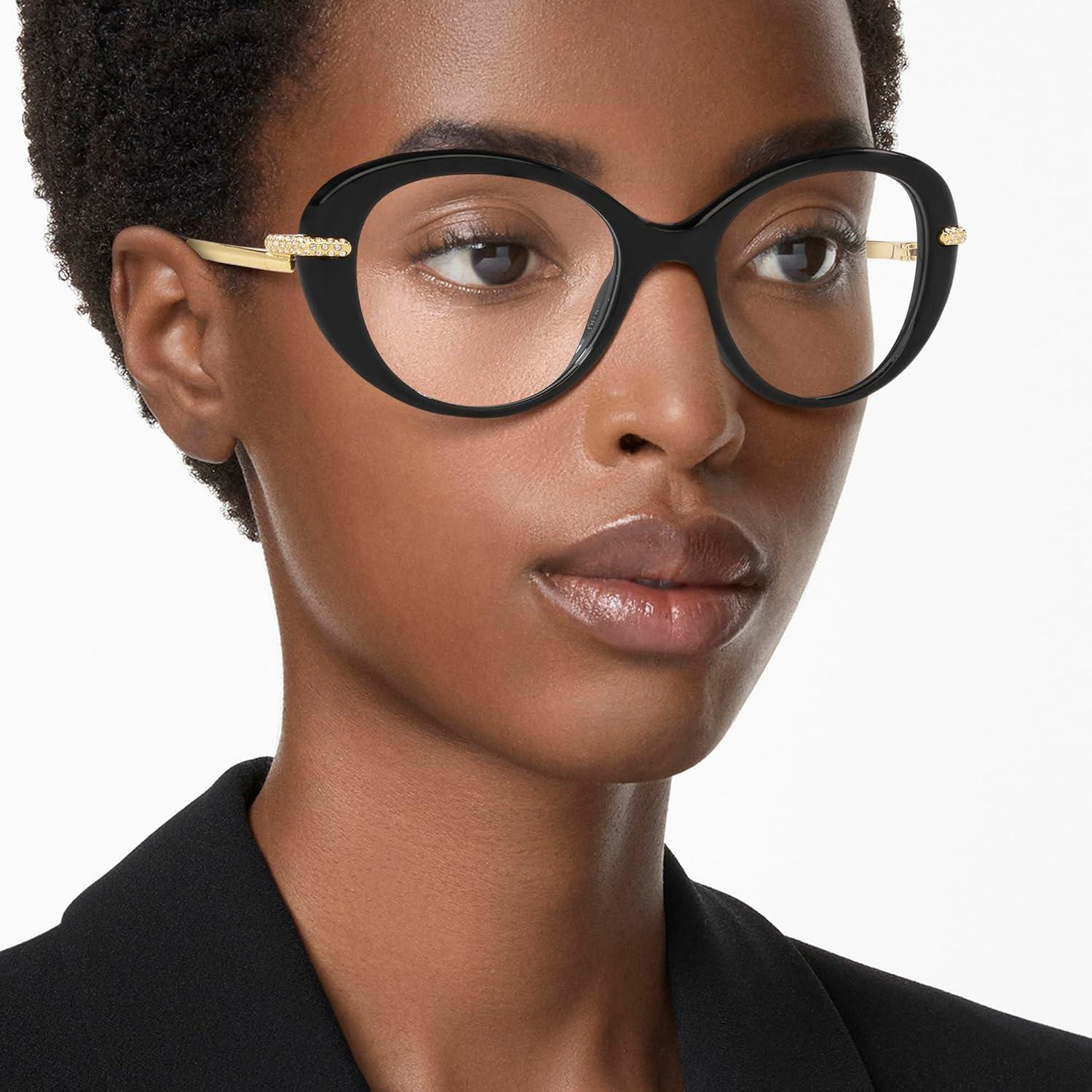imageSwarovski womens Sk2001 Oval Prescription Eyewear FramesBlackGoldDemo Lens