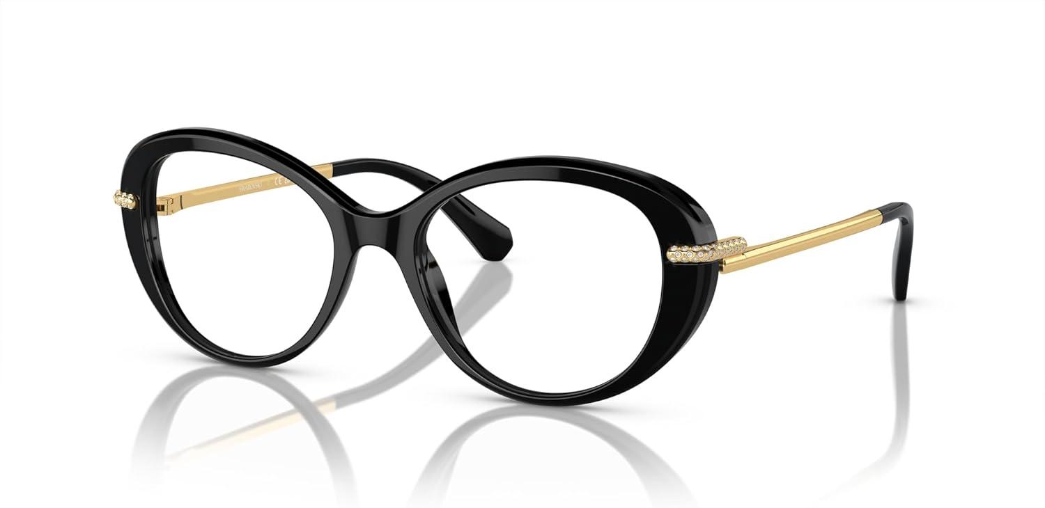 imageSwarovski womens Sk2001 Oval Prescription Eyewear FramesBlackGoldDemo Lens