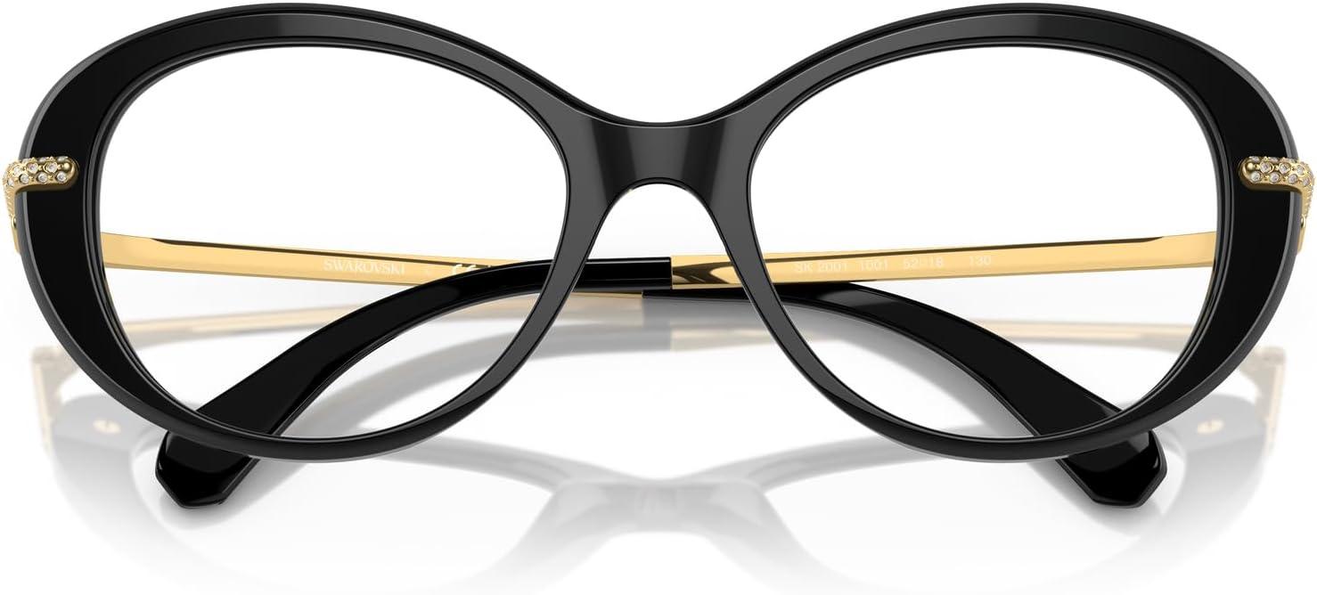 imageSwarovski womens Sk2001 Oval Prescription Eyewear FramesBlackGoldDemo Lens
