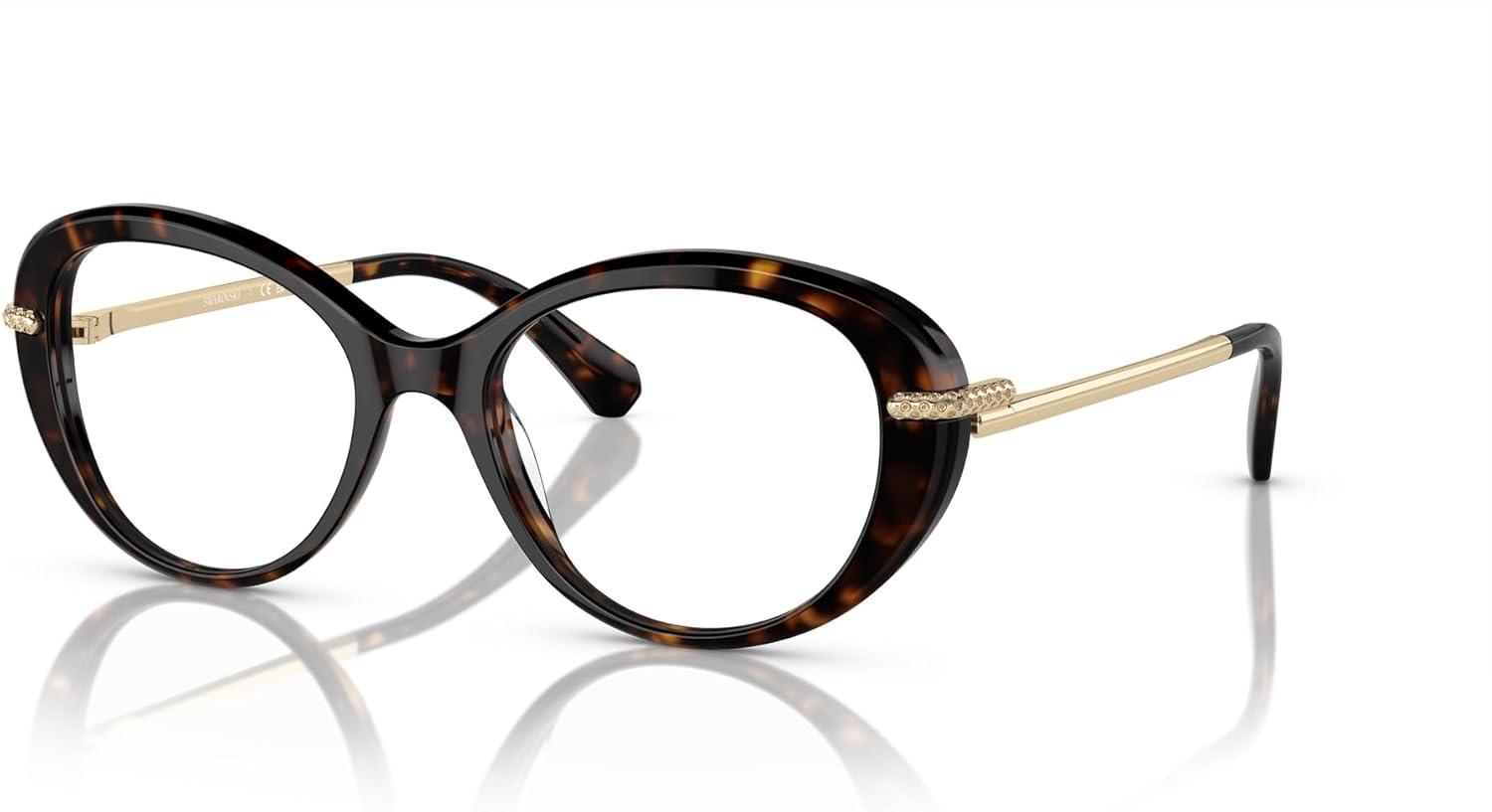 imageSwarovski womens Sk2001 Oval Prescription Eyewear FramesDark HavanaDemo Lens