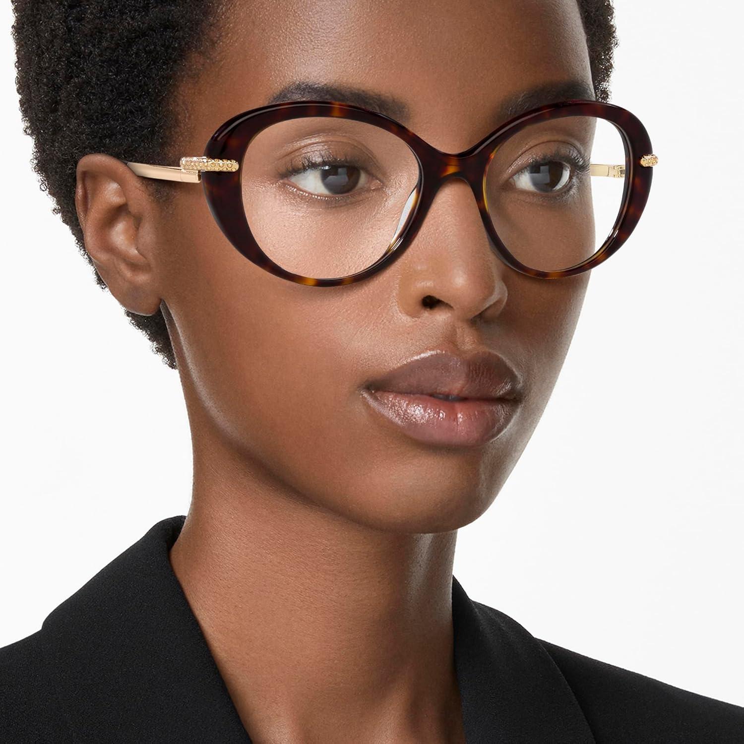 imageSwarovski womens Sk2001 Oval Prescription Eyewear FramesDark HavanaDemo Lens