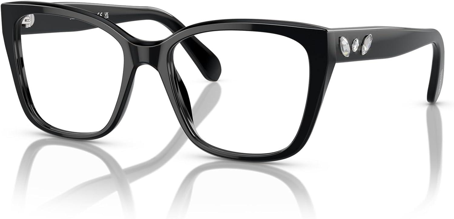 imageSwarovski womens Sk2008 Square Prescription Eyewear FramesBlackDemo Lens