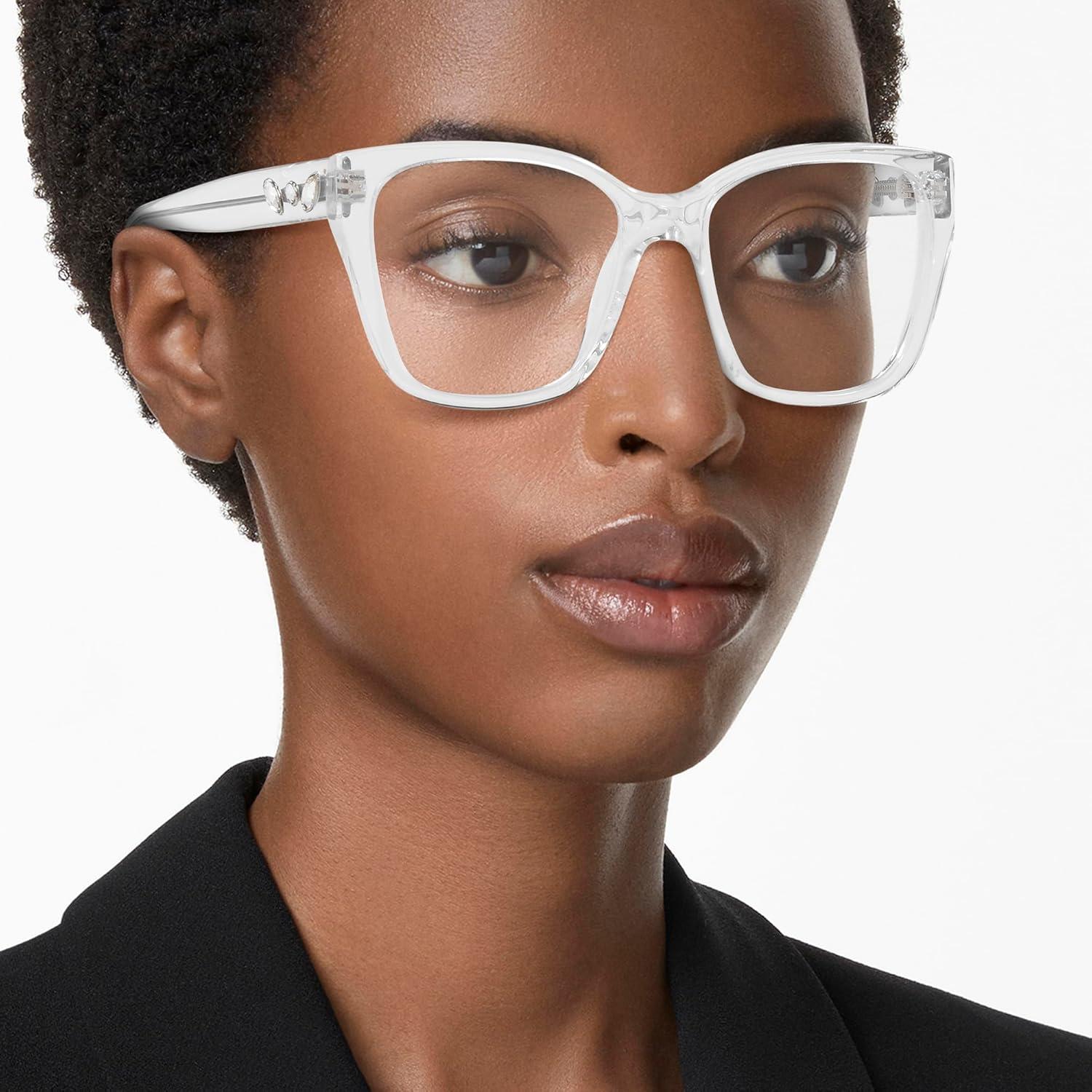 imageSwarovski womens Sk2008 Square Prescription Eyewear FramesCrystalDemo Lens