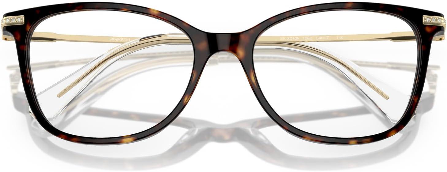 imageSwarovski womens Sk2010f Low Bridge Fit Square Prescription Eyewear FramesDark HavanaDemo Lens