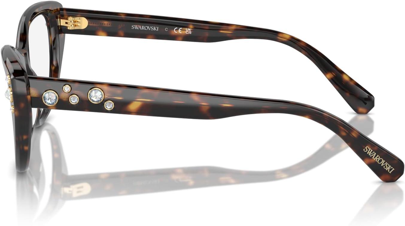 imageSwarovski womens Sk2023 Cat Eye Prescription Eyewear FramesDark HavanaDemo Lens