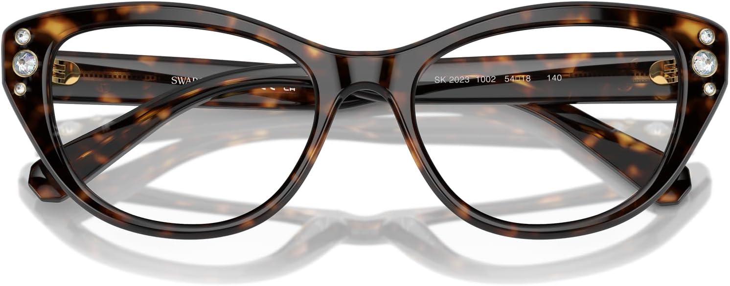 imageSwarovski womens Sk2023 Cat Eye Prescription Eyewear FramesDark HavanaDemo Lens