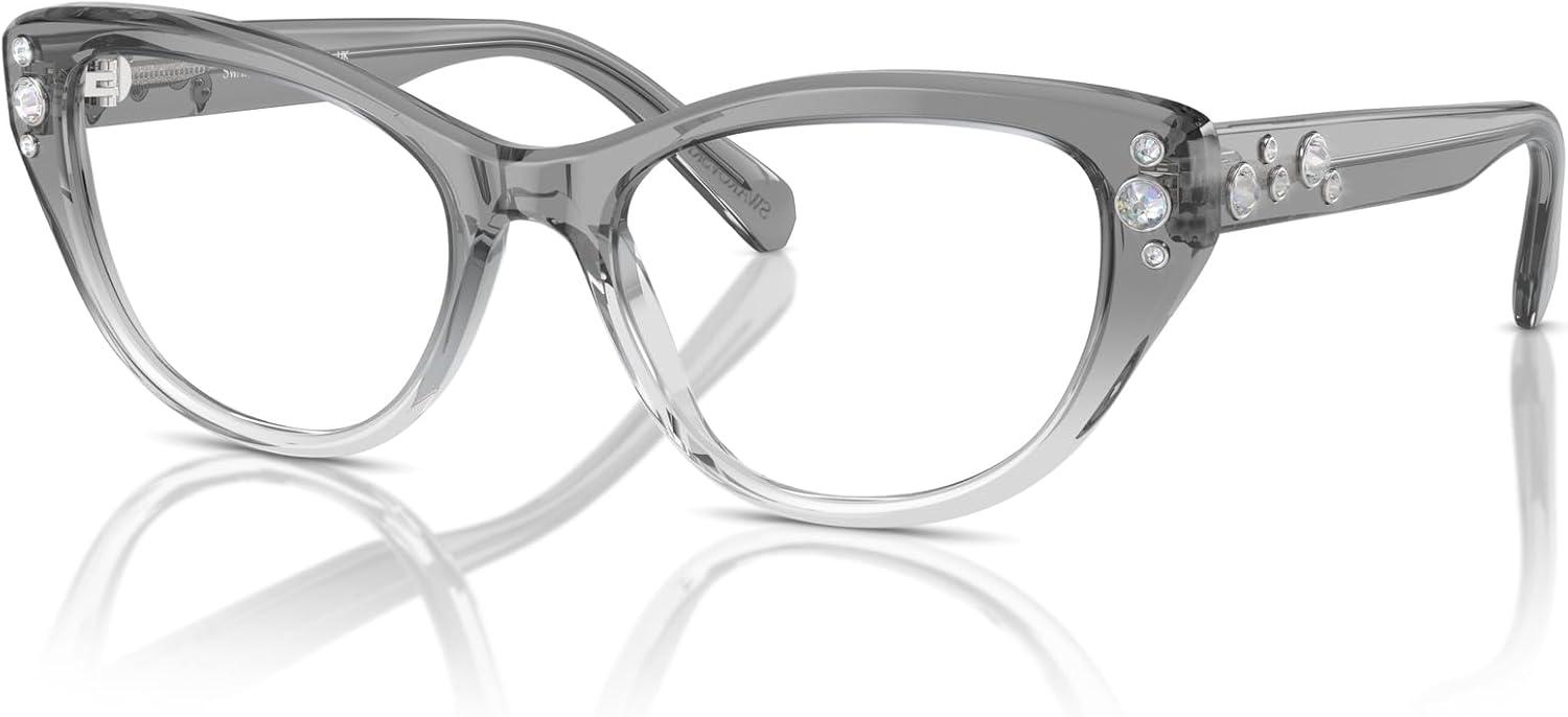 imageSwarovski womens Sk2023 Cat Eye Prescription Eyewear FramesGrey Gradient ClearDemo Lens
