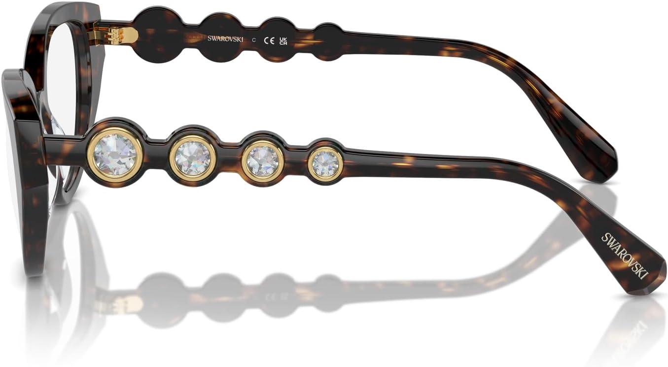 imageSwarovski womens Sk2024 Cat Eye Prescription Eyewear FramesDark HavanaDemo Lens