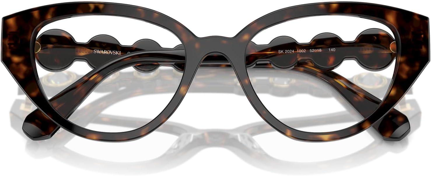 imageSwarovski womens Sk2024 Cat Eye Prescription Eyewear FramesDark HavanaDemo Lens
