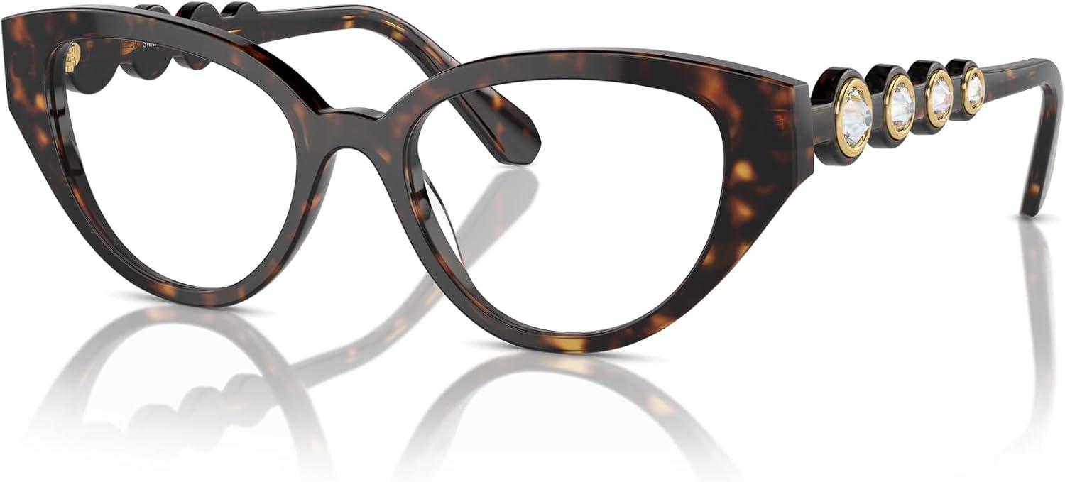 imageSwarovski womens Sk2024 Cat Eye Prescription Eyewear FramesDark HavanaDemo Lens